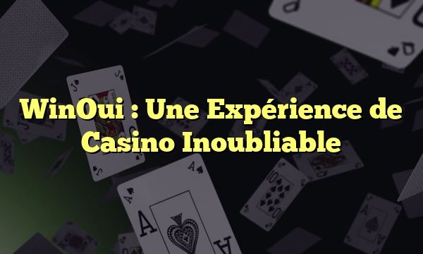 WinOui : Une Expérience de Casino Inoubliable